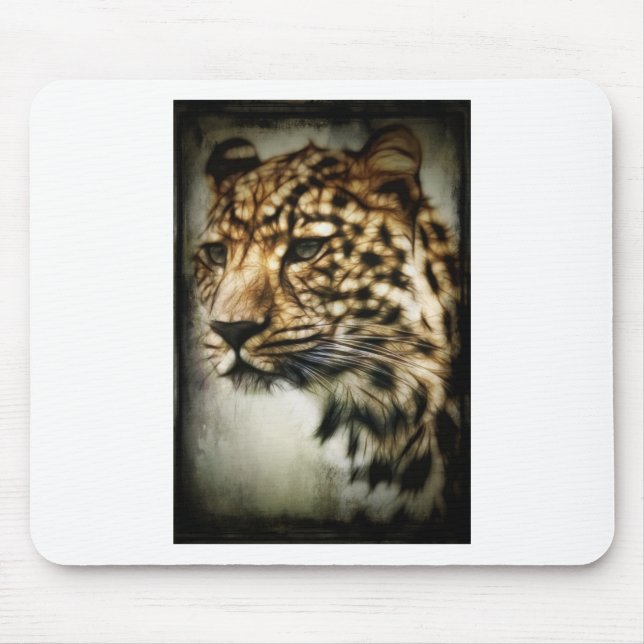 Leopard face mouse pad (Front)