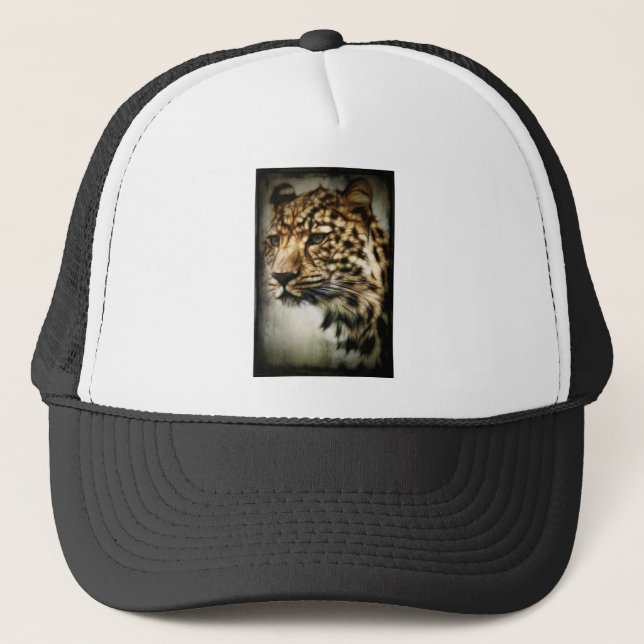 Leopard face trucker hat (Front)