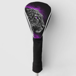 Leopard-faced golf stick cover