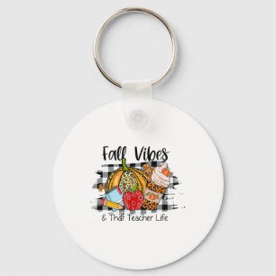 Leopard Fall Autumn Vibes Thankful Teacher Life Th Key Ring