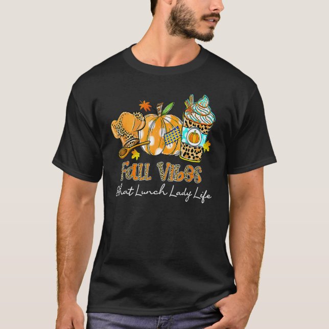 Leopard Fall Vibes And That Teacher Life Pumpkin T T-Shirt (Front)