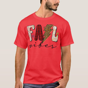 Leopard Fall Vibes Pumpkin Season Happy Fall Thank T-Shirt