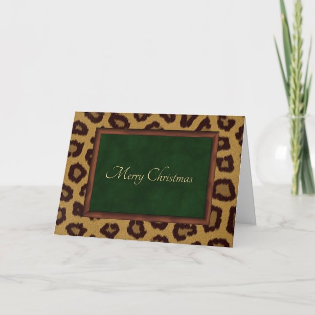 Leopard Fancy Christmas Card (Front)