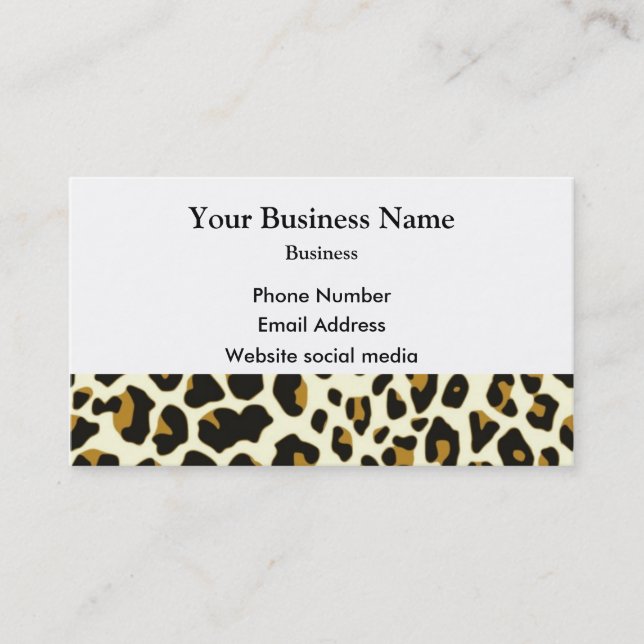 Leopard fashion print pattern business card (Front)