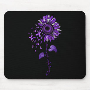 Leopard Fibromyalgia Awareness Purple Ribbon Mouse Pad