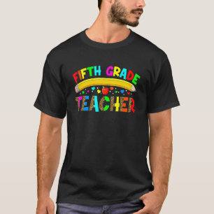 Leopard Fifth Grade Teacher Back To School First D T-Shirt