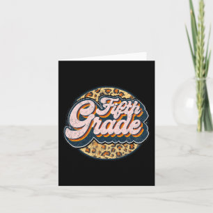 Leopard Fifth Teacher Cute 5th Grade Back to Schoo Card