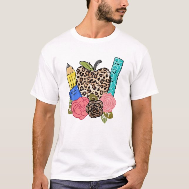 Leopard First Day Of School Funny T-Shirt (Front)
