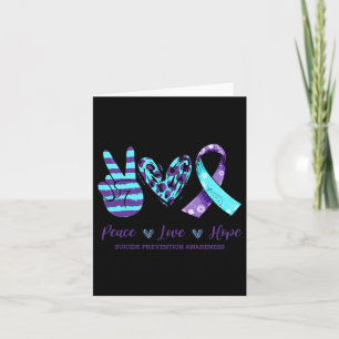 Leopard Floral Ribbon Peace Love Hope Suicide Prev Card