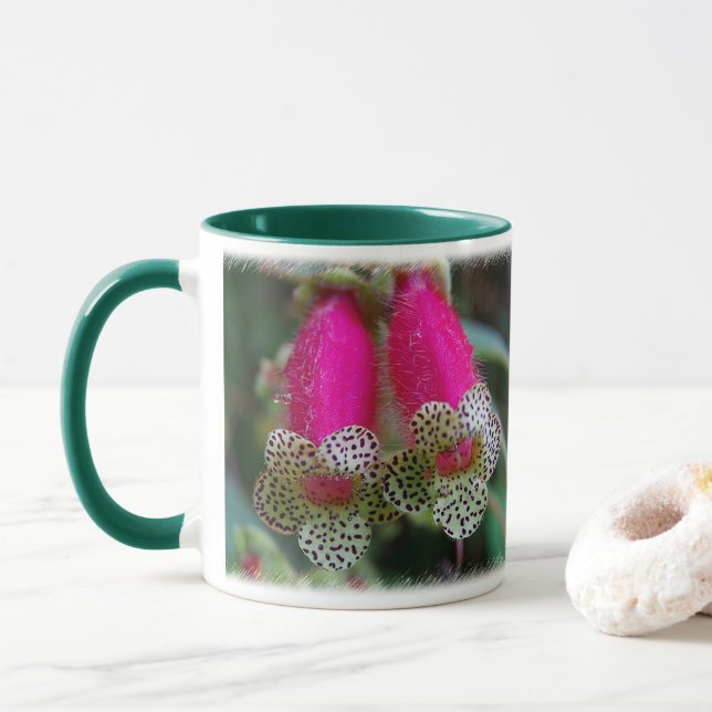 Leopard Flower Design Mug (With Donut)