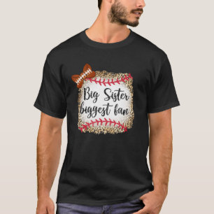 Leopard Football Big Sister Biggest Fan Game Day T T-Shirt