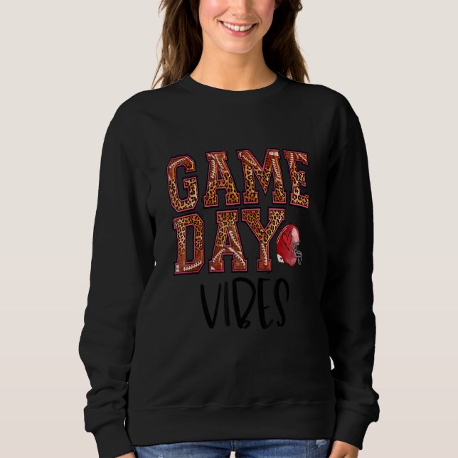 Leopard Football Game Day Vibes Tee Football Mum M (Front)