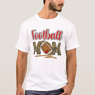 Leopard Football Mom Football Game Day Vibes Mothe T-Shirt