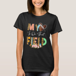 Leopard Football Mom My Heart Is On That Field Mot T-Shirt