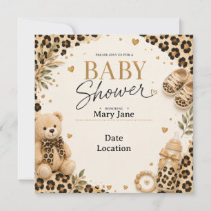 Leopard for Baby Shower Invitation