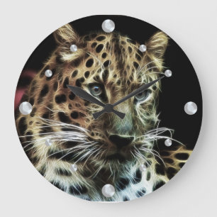 Leopard Fractal Wall Clock