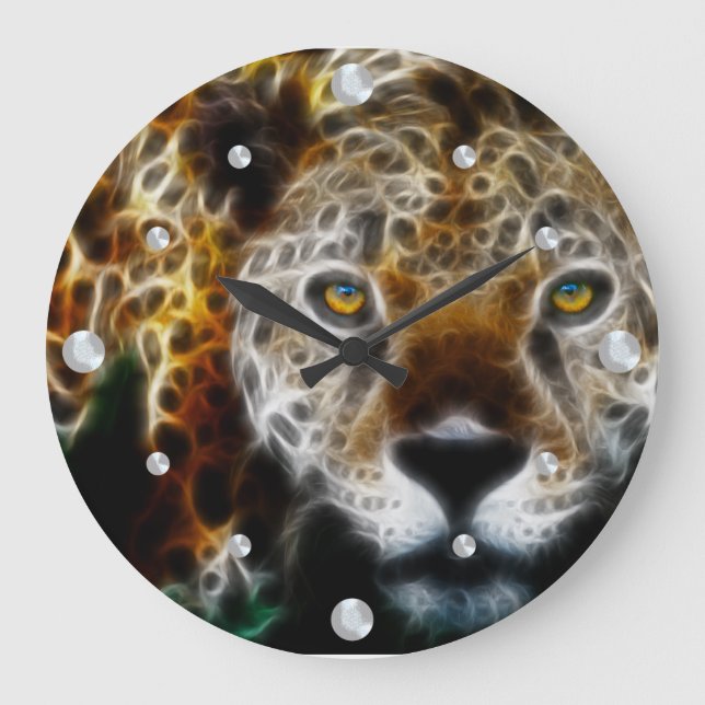 Leopard Fractal  Wall Clock (Front)