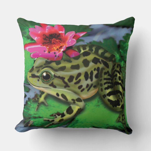 Leopard Frog Throw Pillow (Front)