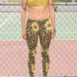 Leopard Fur Animal Print Sunflower Gold Metallic Capri Leggings<br><div class="desc">This design may be personalized by choosing the customize option to add text or make other changes. If this product has the option to transfer the design to another item, please make sure to adjust the design to fit if needed. Contact me at colorflowcreations@gmail.com if you wish to have this...</div>
