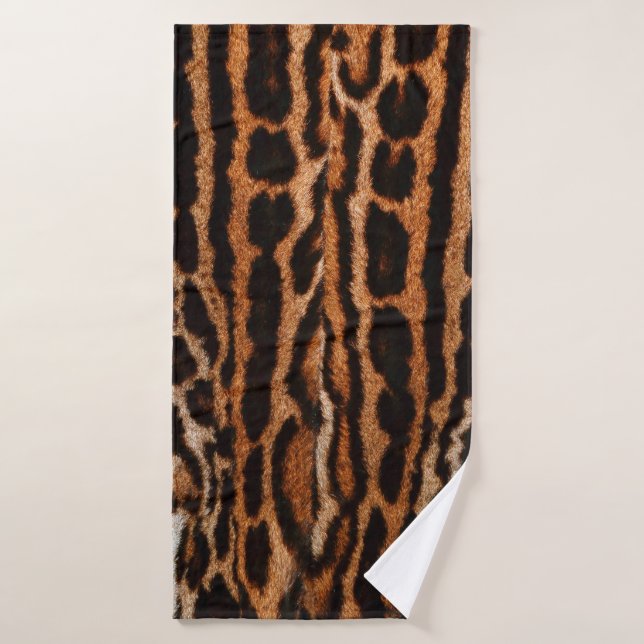 leopard fur background texture bath towel (Bath Towel)