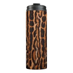 leopard fur background texture thermal tumbler