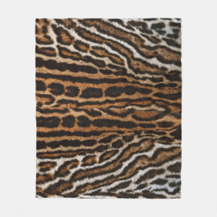 Leopard Fur Background Vintage Texture Fleece Blanket