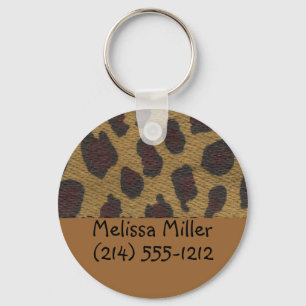 Leopard Fur Baggage ID tags Key Ring