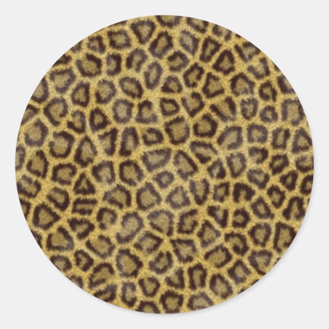Leopard Fur Classic Round Sticker (Front)