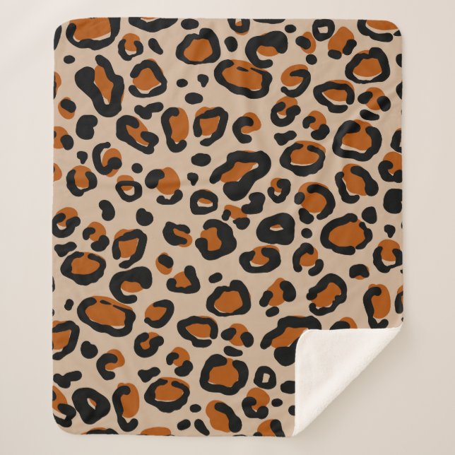 Leopard fur design, seamless pattern. sherpa blanket (Front)