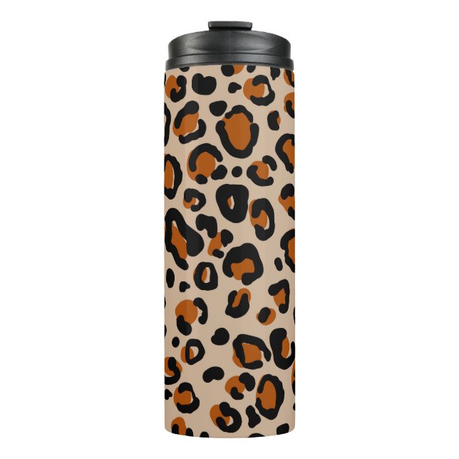 Leopard fur design, seamless pattern. thermal tumbler (Front)