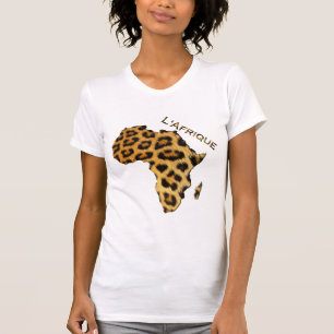 Leopard Fur-effect Map of AFRICA Series T-Shirt