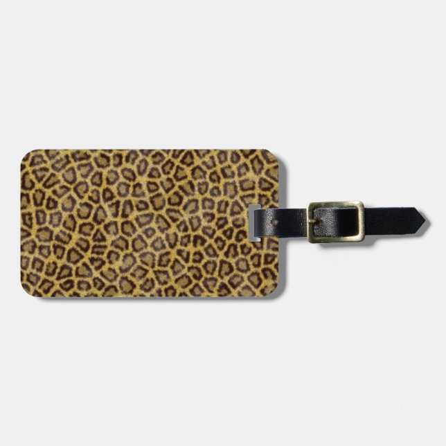 Leopard Fur Luggage Tag (Front Horizontal)