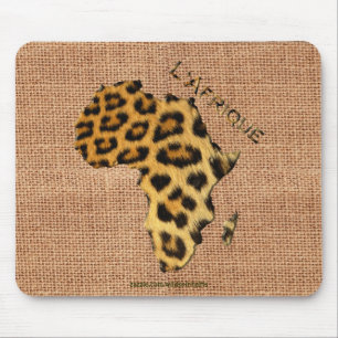 Leopard Fur Map of AFRICA Wildlife Series Mouse Pad