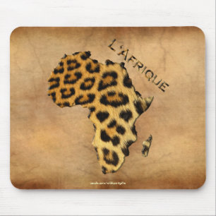 Leopard Fur Map of AFRICA Wildlife Series Mouse Pad
