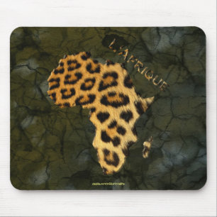 Leopard Fur Map of AFRICA Wildlife Series Mouse Pad