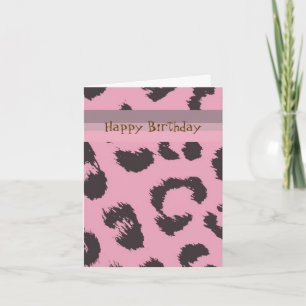 Leopard Fur Pattern Birthday Card