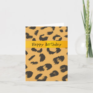 Leopard Fur Pattern Birthday Card