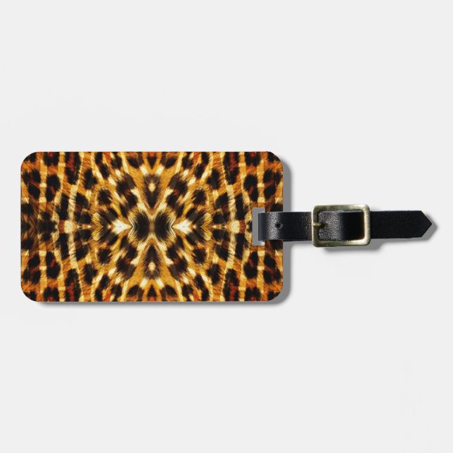 Leopard Fur Pattern Luggage Tag (Front Horizontal)