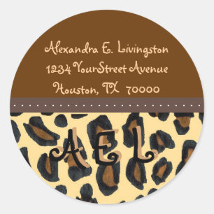 Leopard Fur Print Address Labels