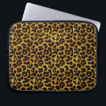 Leopard Fur Print Animal Pattern Laptop Sleeve<br><div class="desc">This trendy laptop sleeve design features a splotched leopard print pattern with black animal spots on an orange-yellow-gold fur background. Bring out the wild cat in you with this cool feline design. It's the perfect bold,  original look for animal lovers. Check our shop for matching items.</div>