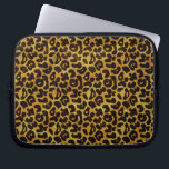 Leopard Fur Print Animal Pattern Laptop Sleeve<br><div class="desc">This trendy laptop sleeve design features a splotched leopard print pattern with black animal spots on an orange-yellow-gold fur background. Bring out the wild cat in you with this cool feline design. It's the perfect bold,  original look for animal lovers. Check our shop for matching items.</div>