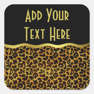 Leopard Fur Print Animal Pattern Square Sticker