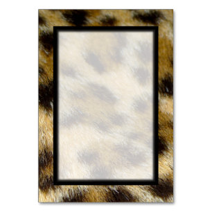 Leopard Fur Print Blank Table Number Tablecard