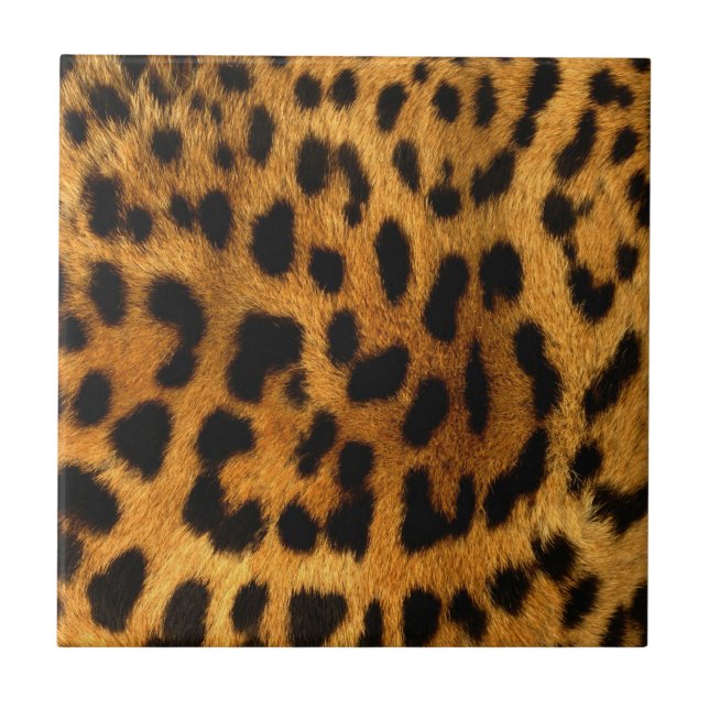 Leopard Fur Print Ceramic Tile (Front)