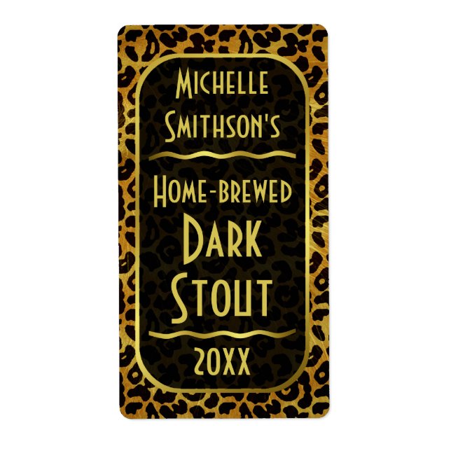 Leopard Fur Print Customisable Beer Brewer (Front)