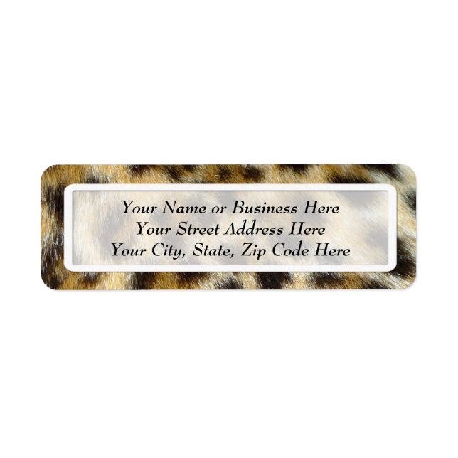 Leopard Fur Print Return Address Labels (Front)