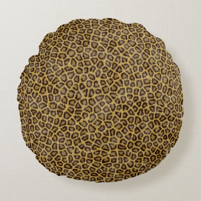 Leopard Fur Round Cushion (Front)