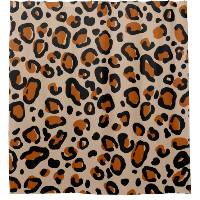 Leopard fur seamless pattern shower curtain (Front)