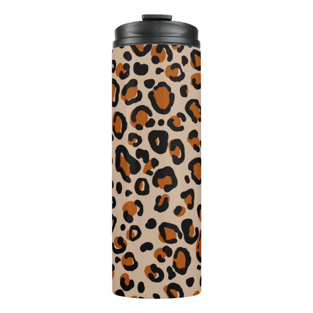 Leopard fur seamless pattern thermal tumbler (Front)