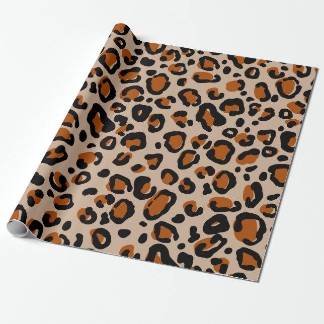 Leopard fur seamless pattern wrapping paper (Unrolled)
